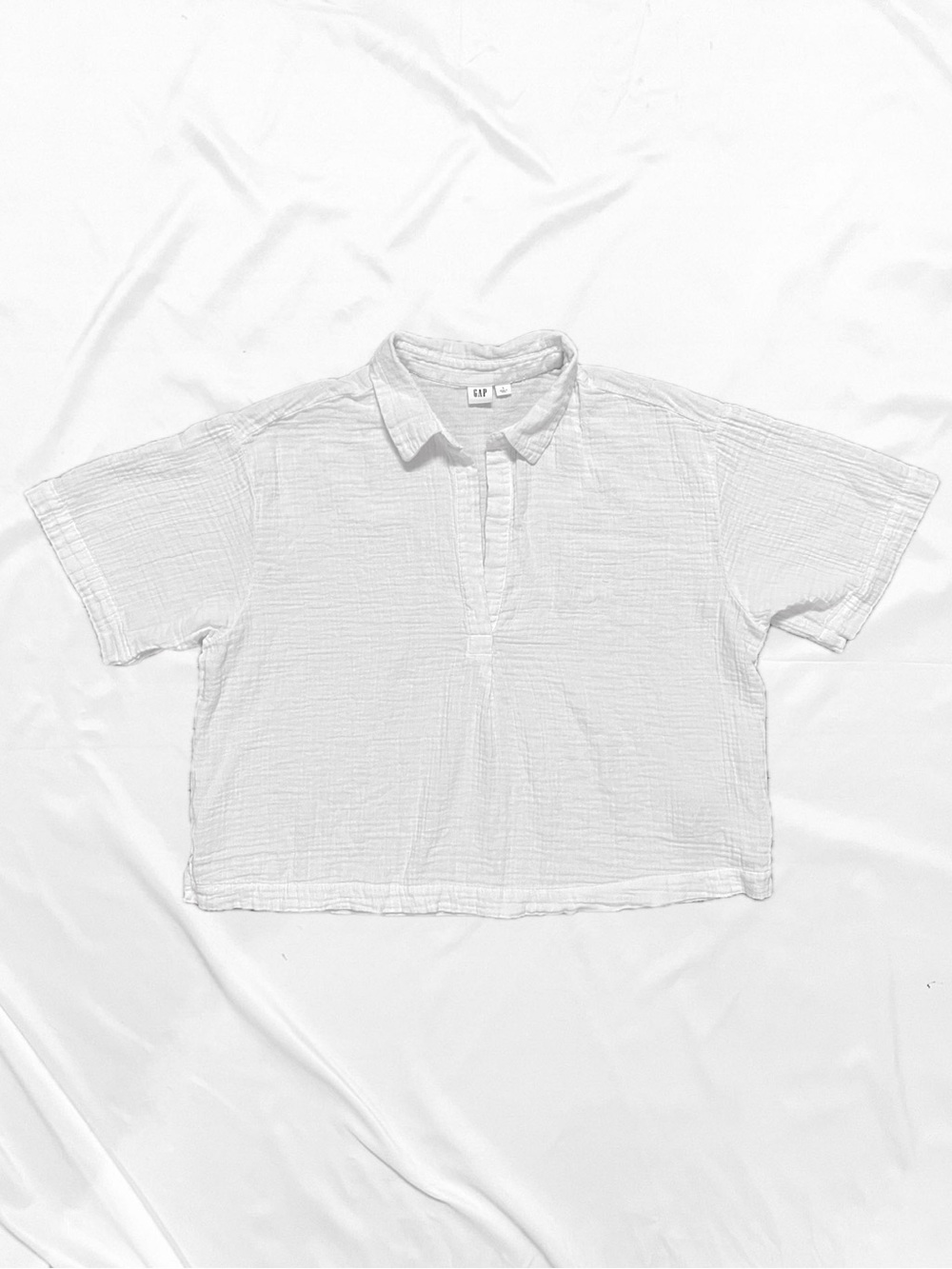Gap Relaxed Gauze Popover Top • White